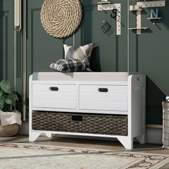 Bellemave® Storage Bench with Removable Basket and 2 Drawers - Bellemave