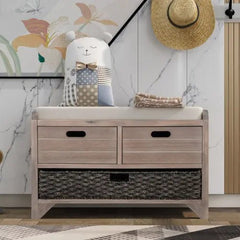 Bellemave® Storage Bench with Removable Basket and 2 Drawers - Bellemave