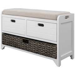 Bellemave® Storage Bench with Removable Basket and 2 Drawers - Bellemave