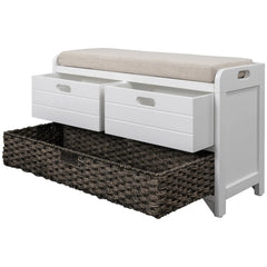Bellemave® Storage Bench with Removable Basket and 2 Drawers - Bellemave