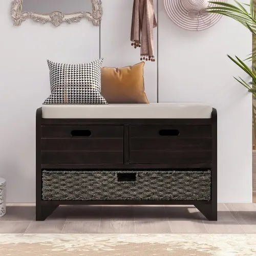 Bellemave® Storage Bench with Removable Basket and 2 Drawers - Bellemave