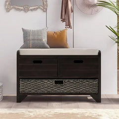 Bellemave® Storage Bench with Removable Basket and 2 Drawers - Bellemave