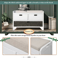 Bellemave® Storage Bench with Removable Basket and 2 Drawers - Bellemave