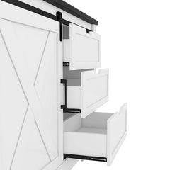 Bellemave® Storage Cabinet with Silent Sliding Doors and Three Drawers - Bellemave