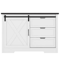 Bellemave® Storage Cabinet with Silent Sliding Doors and Three Drawers - Bellemave