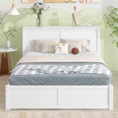 Bellemave® Storage Platform Bed with Pull Out Shelves and Trundle - Bellemave