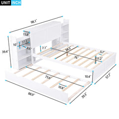 Bellemave® Storage Platform Bed with Pull Out Shelves and Trundle - Bellemave