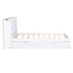 Bellemave® Storage Platform Bed with Pull Out Shelves and Trundle - Bellemave