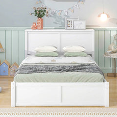 Bellemave® Storage Platform Bed with Pull Out Shelves and Trundle - Bellemave