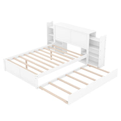 Bellemave® Storage Platform Bed with Pull Out Shelves and Trundle - Bellemave