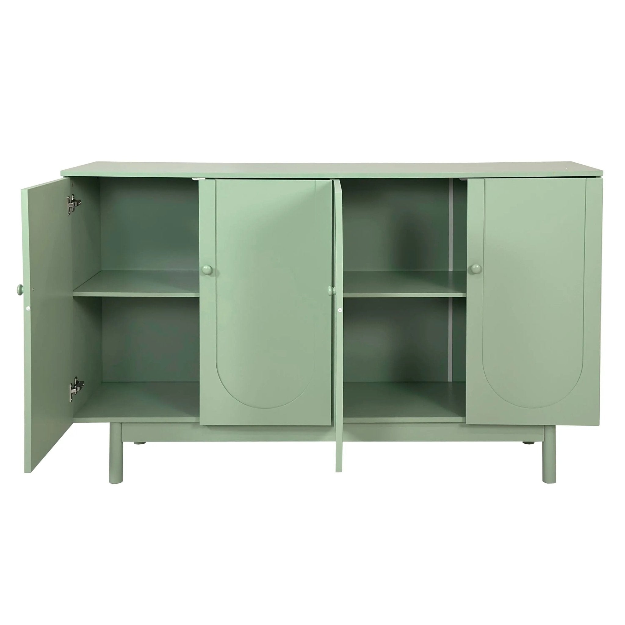 Bellemave® Stylish and Functional 4 - Door Intaglio Storage Cabinet with Solid Wood Legs and Pulls - Bellemave