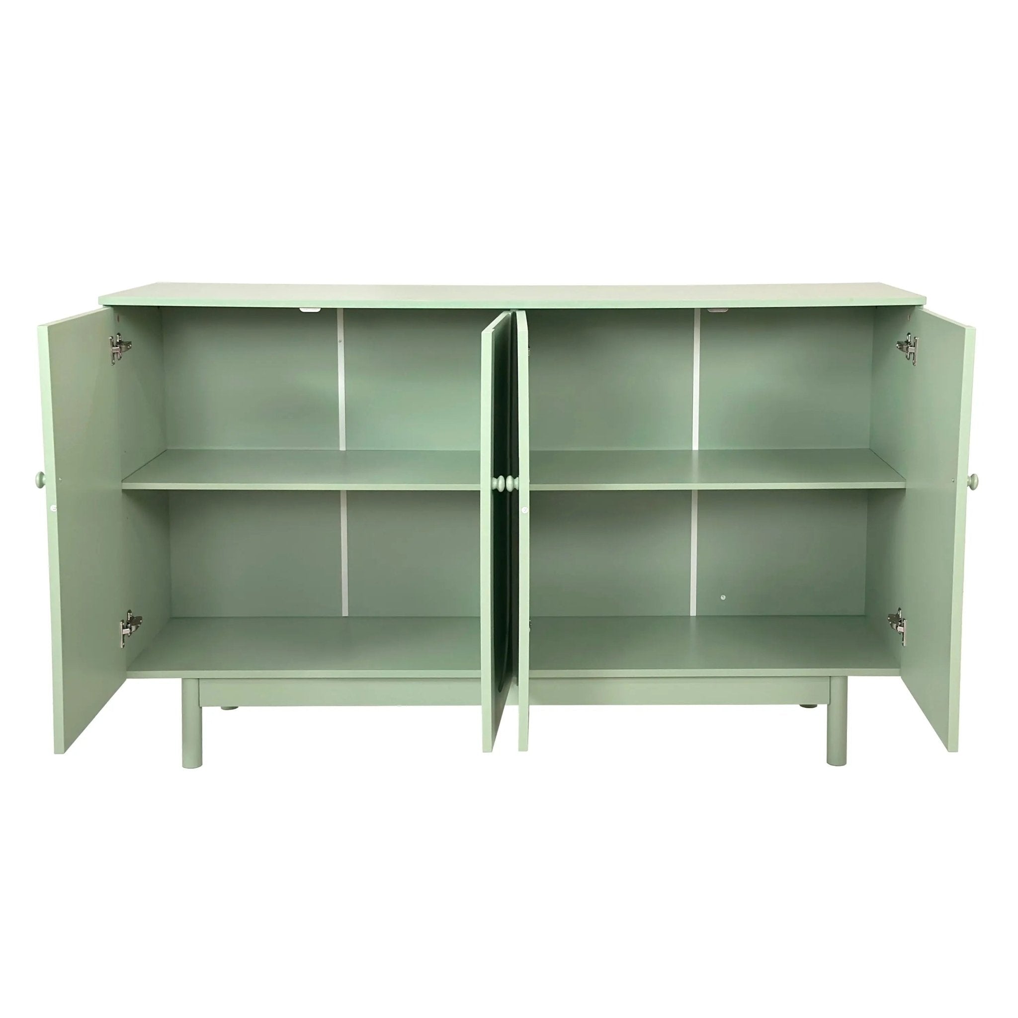 Bellemave® Stylish and Functional 4 - Door Intaglio Storage Cabinet with Solid Wood Legs and Pulls - Bellemave