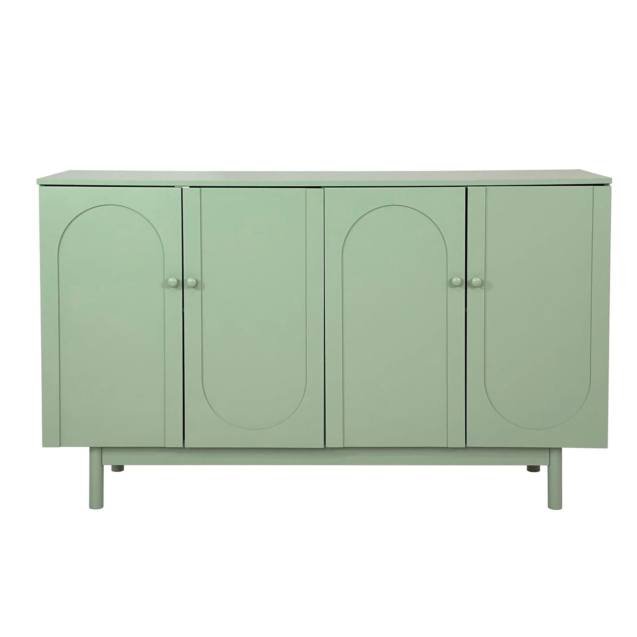 Bellemave® Stylish and Functional 4 - Door Intaglio Storage Cabinet with Solid Wood Legs and Pulls - Bellemave
