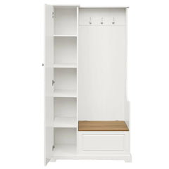 Bellemave® Stylish Design Hall Tree with Flip - Up Bench,Adjustable Shelves and Hanging Hooks - Bellemave