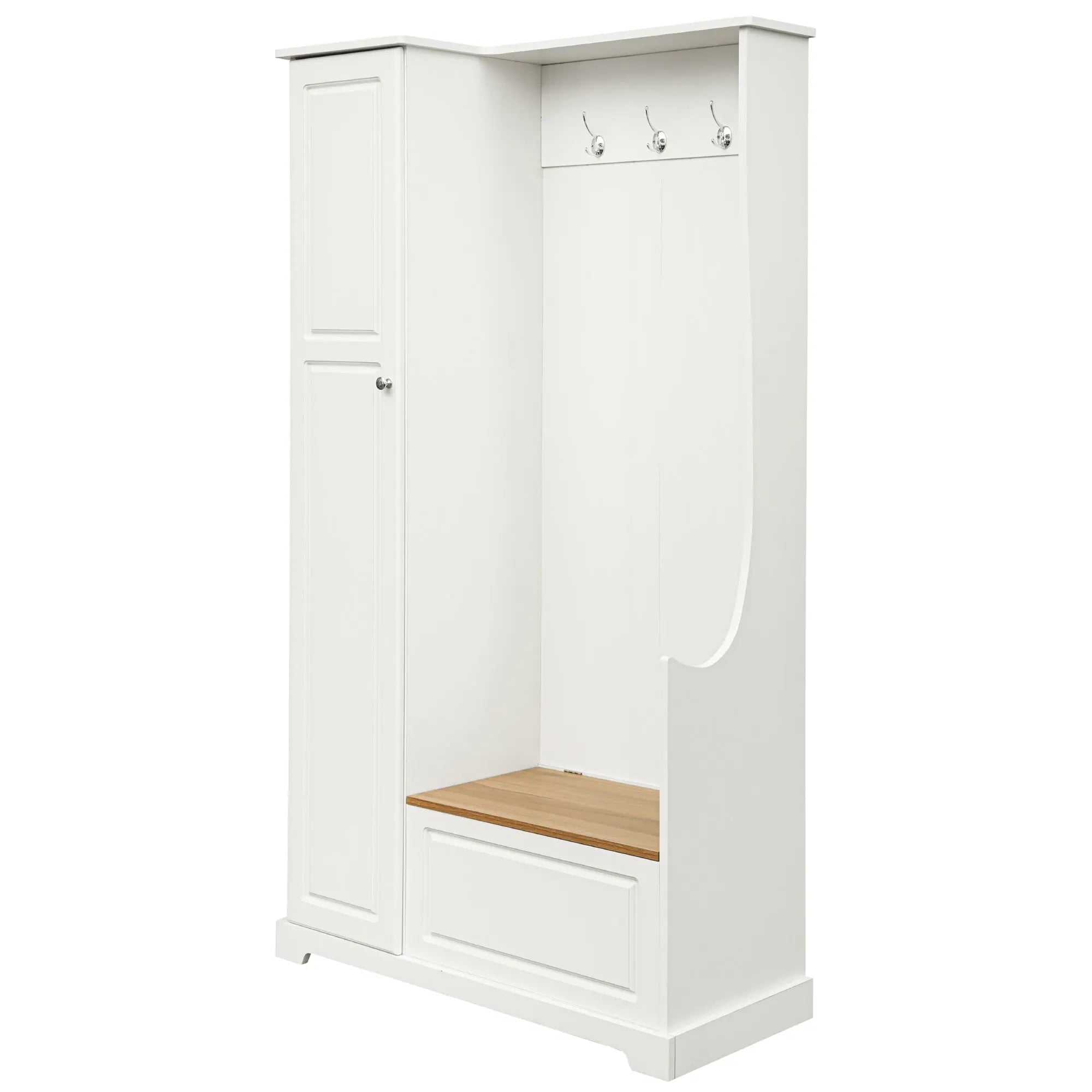 Bellemave® Stylish Design Hall Tree with Flip - Up Bench,Adjustable Shelves and Hanging Hooks - Bellemave