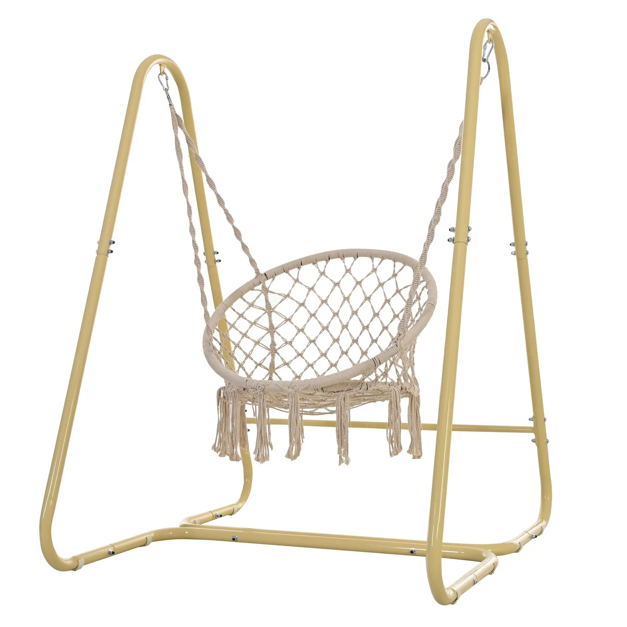 Bellemave® Swing Chair Handmade Macrame Swing Hammock Chair with Stand - Bellemave
