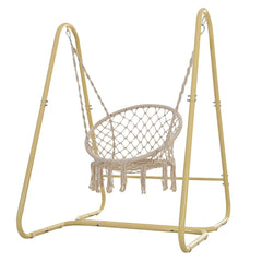 Bellemave® Swing Chair Handmade Macrame Swing Hammock Chair with Stand - Bellemave