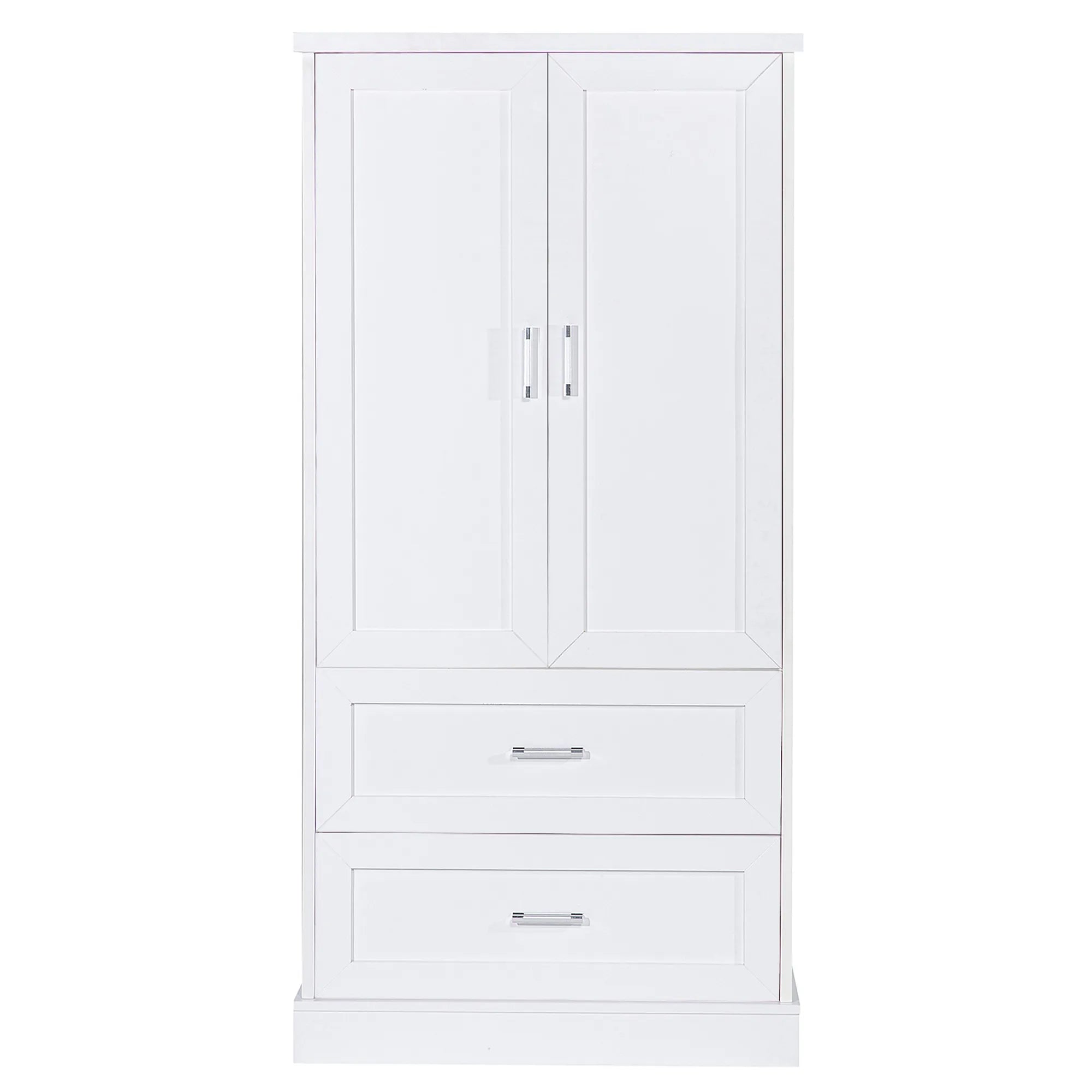 Bellemave® Tall Bathroom Storage Cabinet, Two Doors and Drawers, Adjustable Shelf - Bellemave