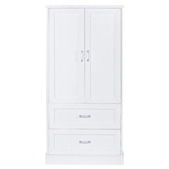 Bellemave® Tall Bathroom Storage Cabinet, Two Doors and Drawers, Adjustable Shelf - Bellemave