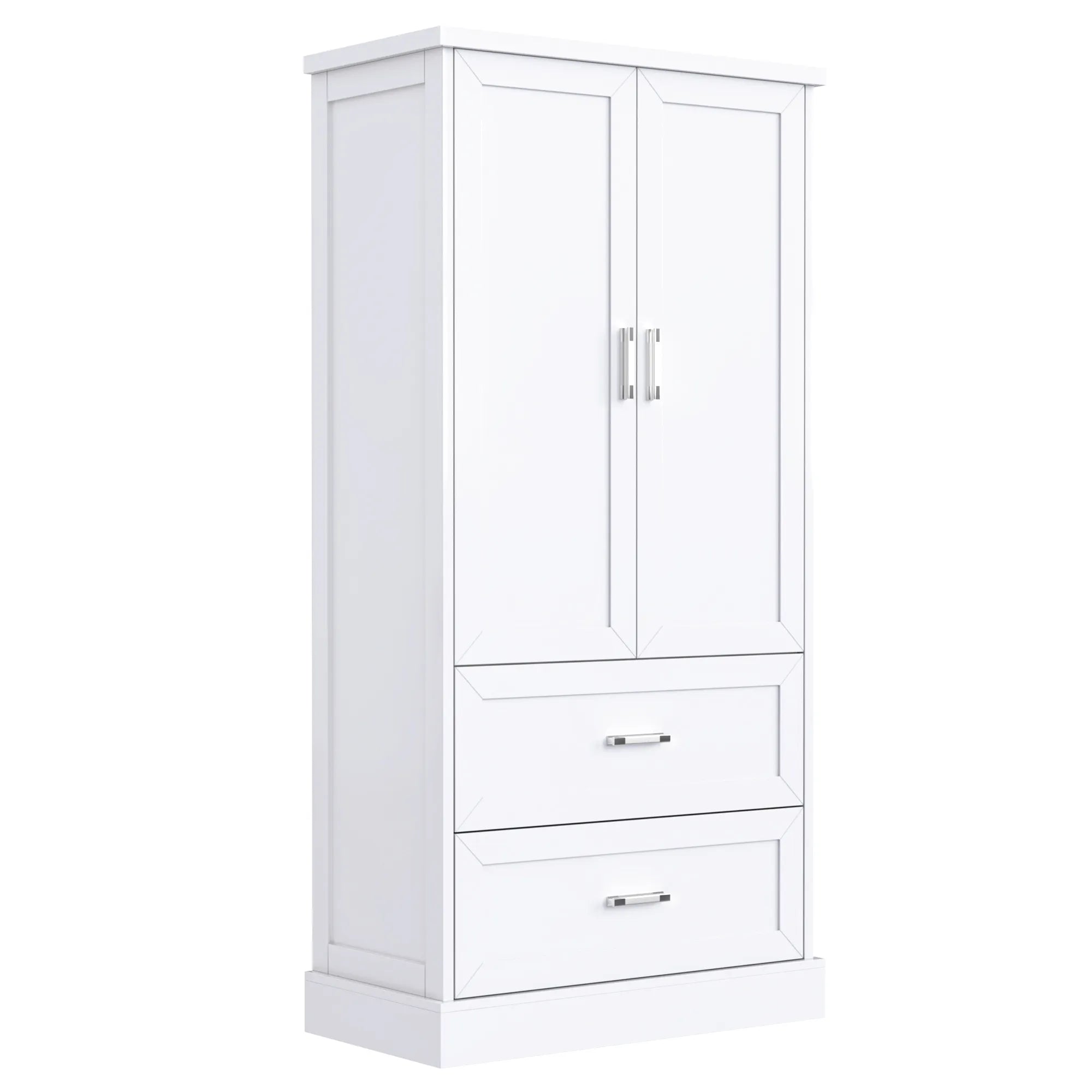 Bellemave® Tall Bathroom Storage Cabinet, Two Doors and Drawers, Adjustable Shelf - Bellemave