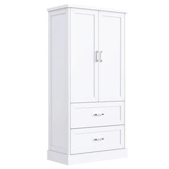 Bellemave® Tall Bathroom Storage Cabinet, Two Doors and Drawers, Adjustable Shelf - Bellemave