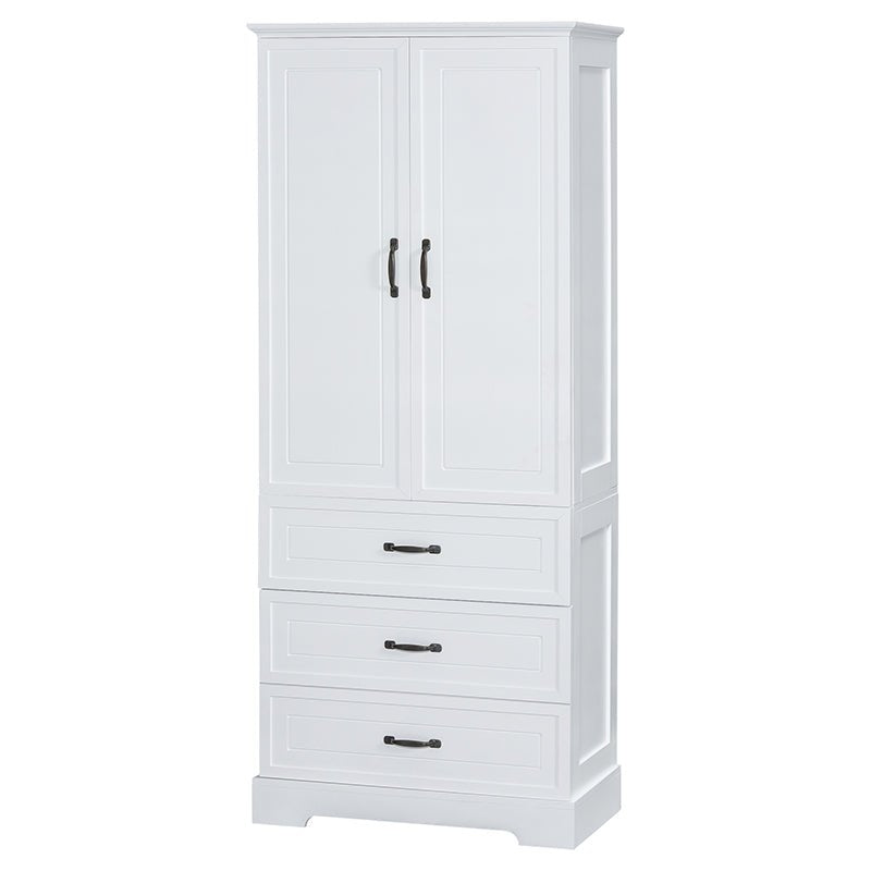 Bellemave® Tall Bathroom Storage Cabinet with Adjustable Shelf, Two Doors and Drawers - Bellemave