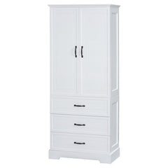 Bellemave® Tall Bathroom Storage Cabinet with Adjustable Shelf, Two Doors and Drawers - Bellemave