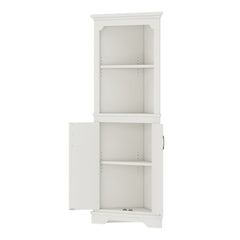 Bellemave® Tall Corner Cabinet with Doors for living room, bathroom,Dining Room or Kitchen,White - Bellemave