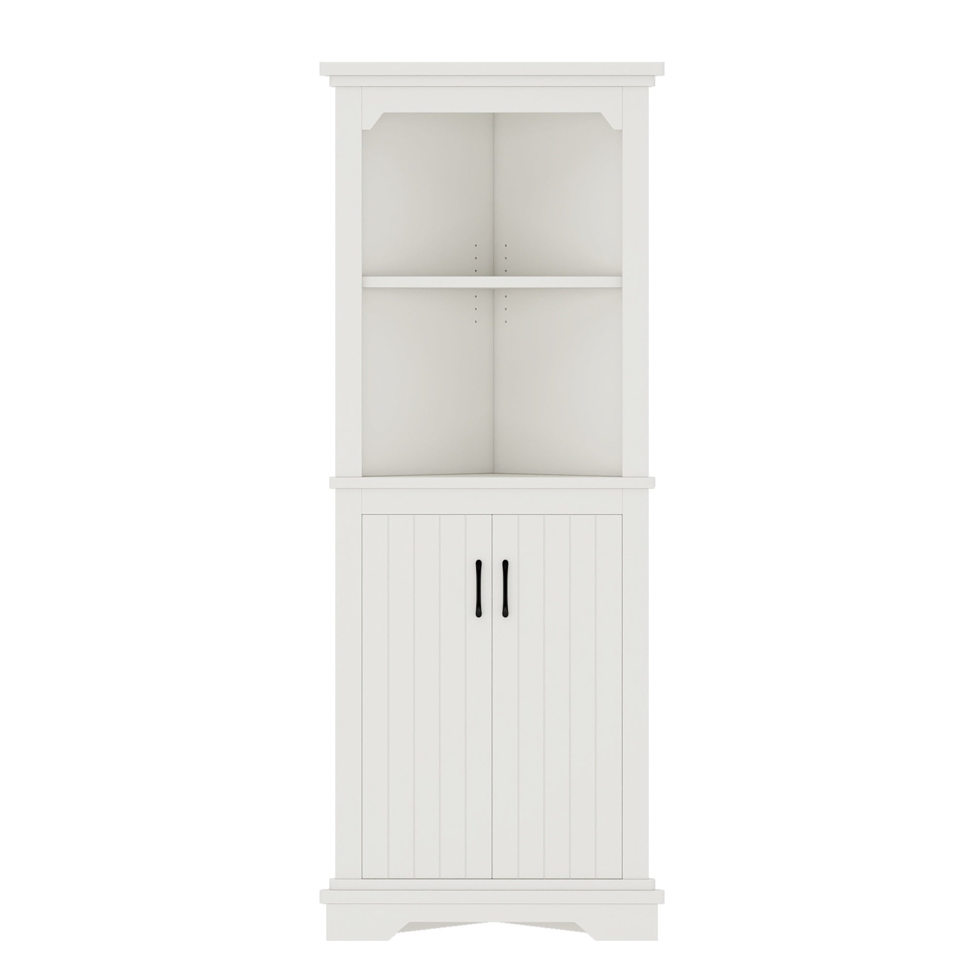 Bellemave® Tall Corner Cabinet with Doors for living room, bathroom,Dining Room or Kitchen,White - Bellemave