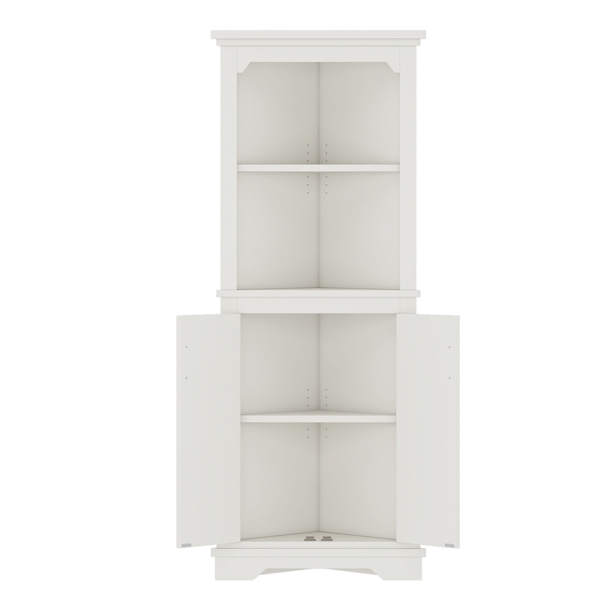 Bellemave® Tall Corner Cabinet with Doors for living room, bathroom,Dining Room or Kitchen,White - Bellemave