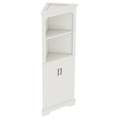 Bellemave® Tall Corner Cabinet with Doors for living room, bathroom,Dining Room or Kitchen,White - Bellemave