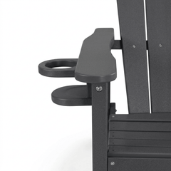Bellemave® Tall Plastic Adirondack Bar Chair with Cup Holder & Armrests – Outdoor Patio Barstool - Bellemave