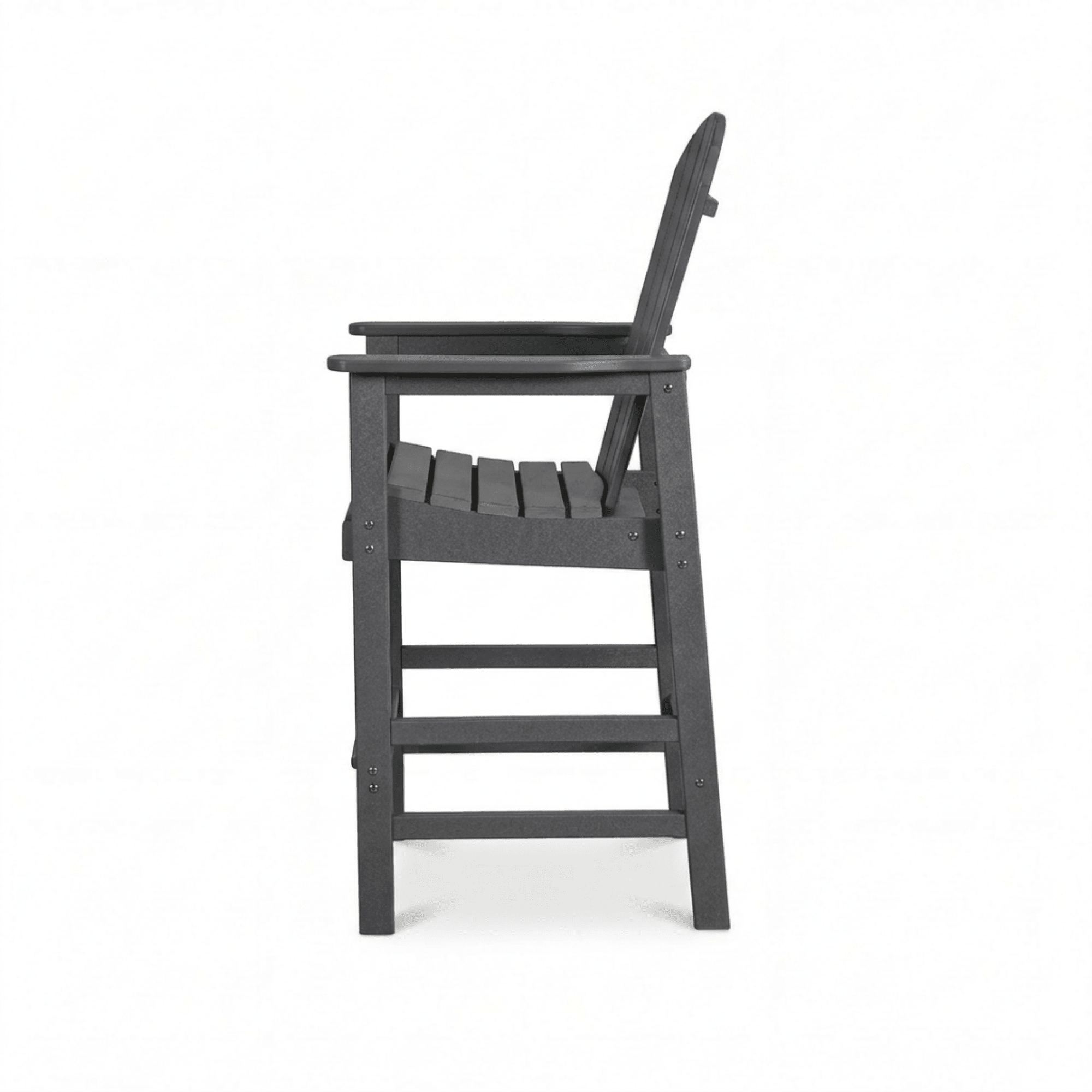 Bellemave® Tall Plastic Adirondack Bar Chair with Cup Holder & Armrests – Outdoor Patio Barstool - Bellemave