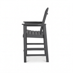 Bellemave® Tall Plastic Adirondack Bar Chair with Cup Holder & Armrests – Outdoor Patio Barstool - Bellemave