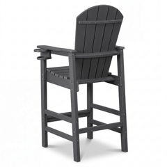 Bellemave® Tall Plastic Adirondack Bar Chair with Cup Holder & Armrests – Outdoor Patio Barstool - Bellemave