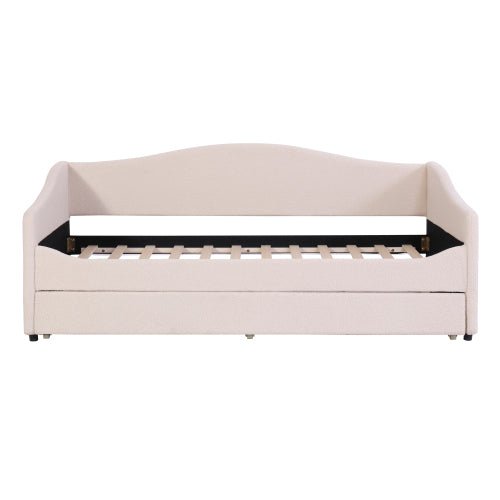 Bellemave® Teddy Fleece Upholstered Daybed with Light and Trundle - Bellemave