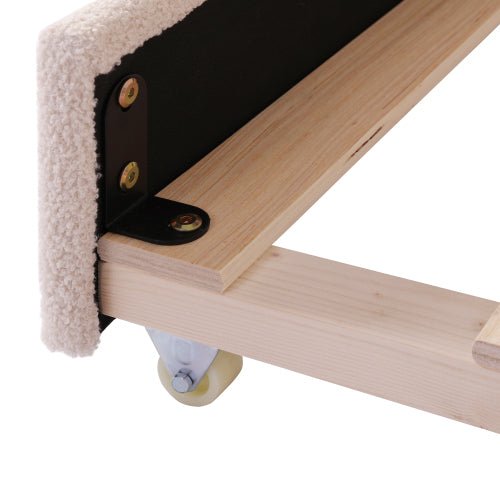 Bellemave® Teddy Fleece Upholstered Daybed with Light and Trundle - Bellemave