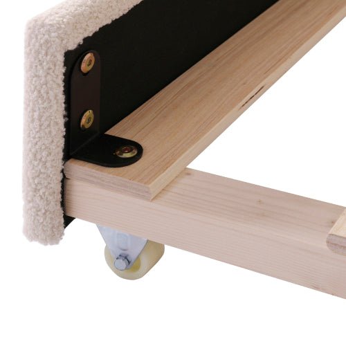 Bellemave® Teddy Fleece Upholstered Daybed with Storage Armrests, Trundle and Latest Integrated Bluetooth Audio System - Bellemave