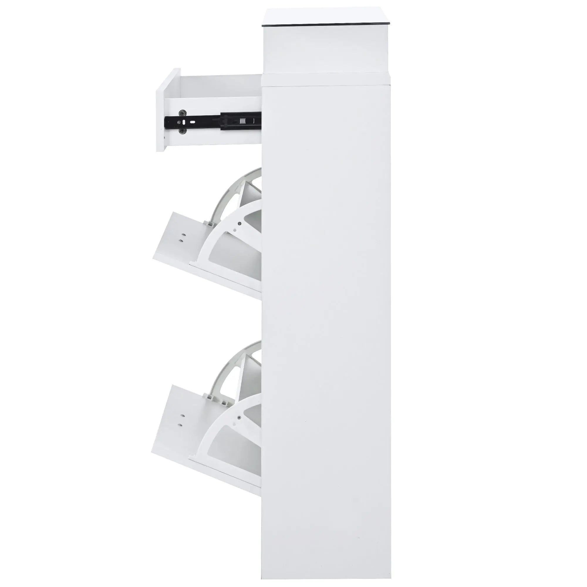 Bellemave® Tempered Glass Top Shoe Storage Cabinet with Drawer and LED Light - Bellemave