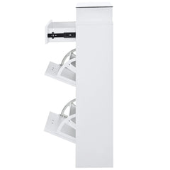 Bellemave® Tempered Glass Top Shoe Storage Cabinet with Drawer and LED Light - Bellemave