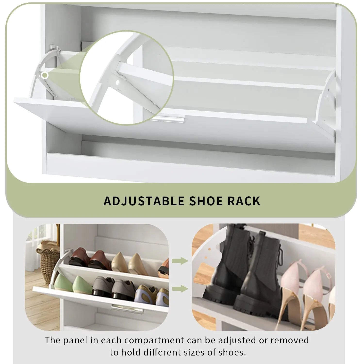 Bellemave® Tempered Glass Top Shoe Storage Cabinet with Drawer and LED Light - Bellemave
