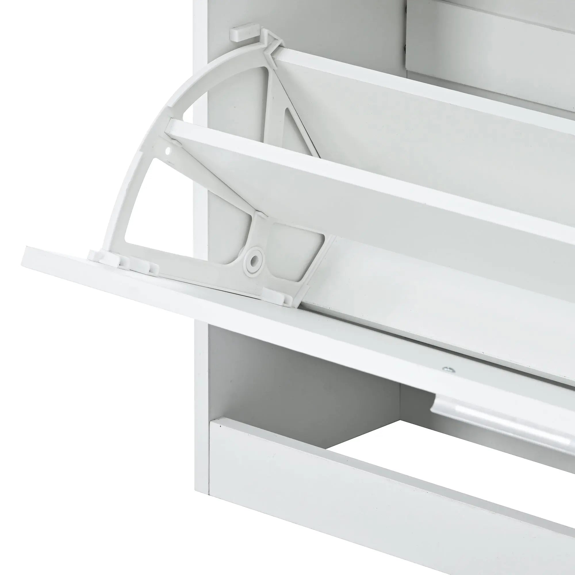 Bellemave® Tempered Glass Top Shoe Storage Cabinet with Drawer and LED Light - Bellemave
