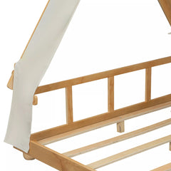 Bellemave® Tent House Bed with Skylight and Lights, Kids Canopy House Bed with Deer Antler Design - Bellemave
