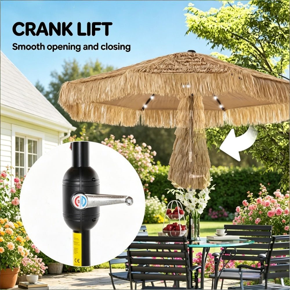 Bellemave® Thatched Outdoor Patio Umbrella, Hawaiian Style Straw Garden Umbrella - Bellemave