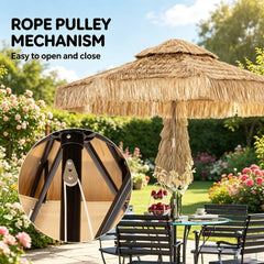 Bellemave® Thatched Outdoor Patio Umbrella, Hawaiian Style Straw Garden Umbrella - Bellemave