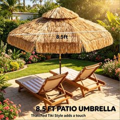 Bellemave® Thatched Outdoor Patio Umbrella, Hawaiian Style Straw Garden Umbrella - Bellemave