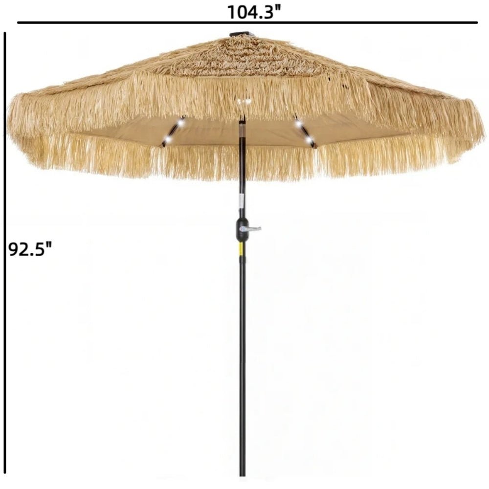 Bellemave® Thatched Outdoor Patio Umbrella, Hawaiian Style Straw Garden Umbrella - Bellemave