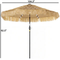 Bellemave® Thatched Outdoor Patio Umbrella, Hawaiian Style Straw Garden Umbrella - Bellemave