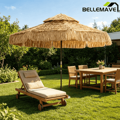 Bellemave® Thatched Outdoor Patio Umbrella, Hawaiian Style Straw Garden Umbrella - Bellemave