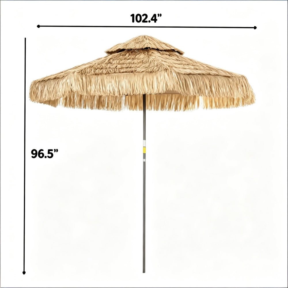 Bellemave® Thatched Outdoor Patio Umbrella, Hawaiian Style Straw Garden Umbrella - Bellemave